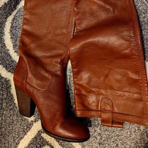 6.5 Sam Edelman Brown Leather Boots with Block Heel